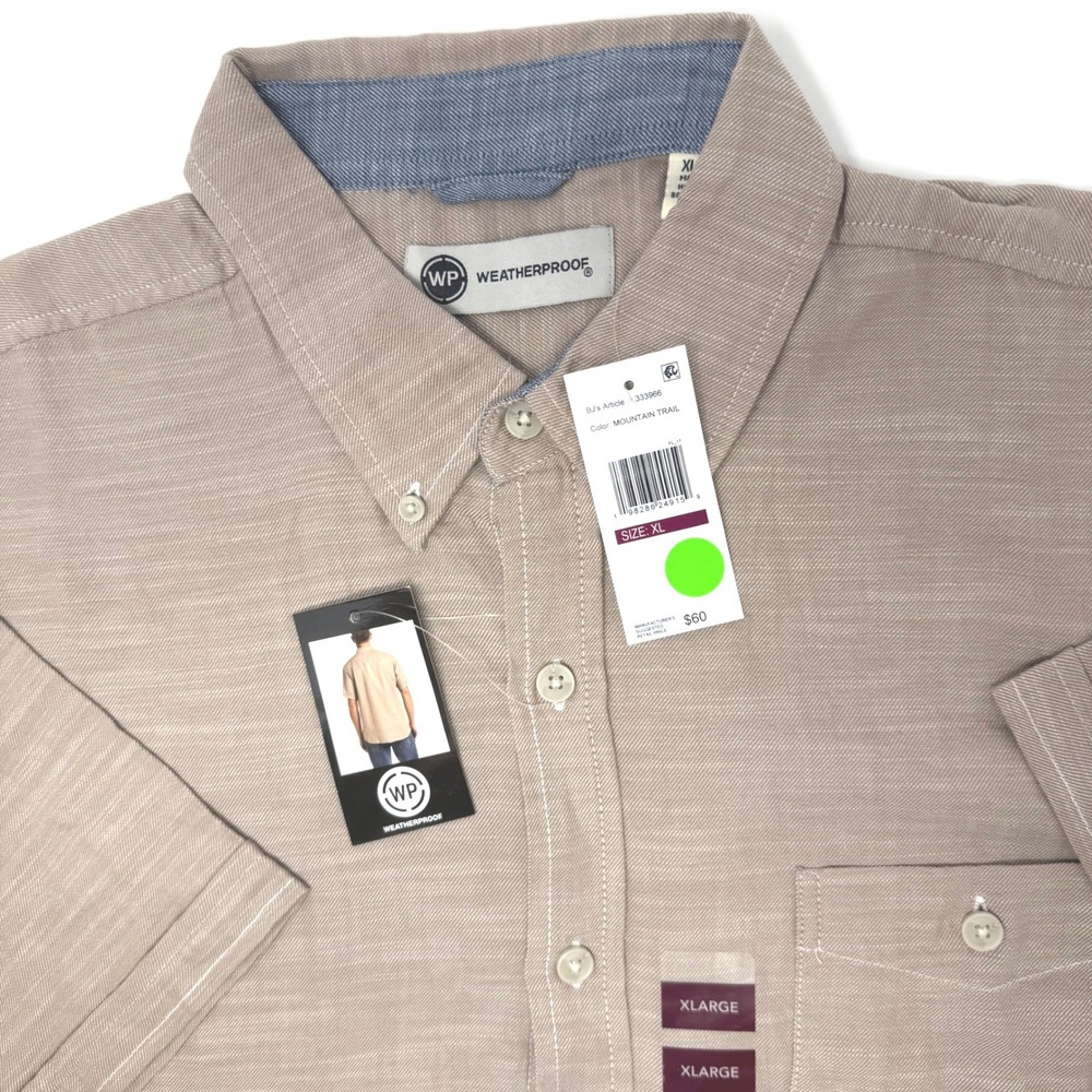 Weatherproof Men's Mountain Trail Short Sleeve Button Down‎ Shirt XL NEW